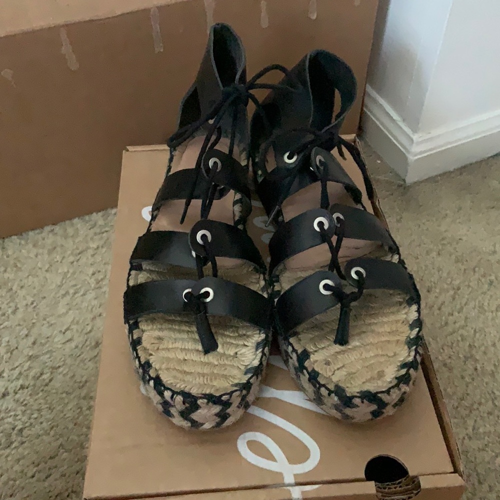 Loeffler Randall Iggy Black Flatform Sandal Size 9